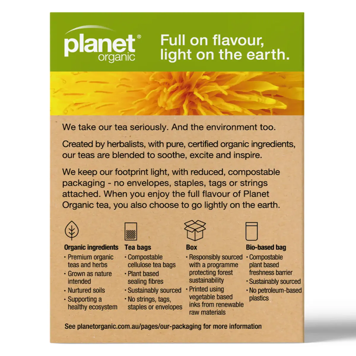 Thumbnail Planet Organic Dandelion Tea Bags 25 Pack