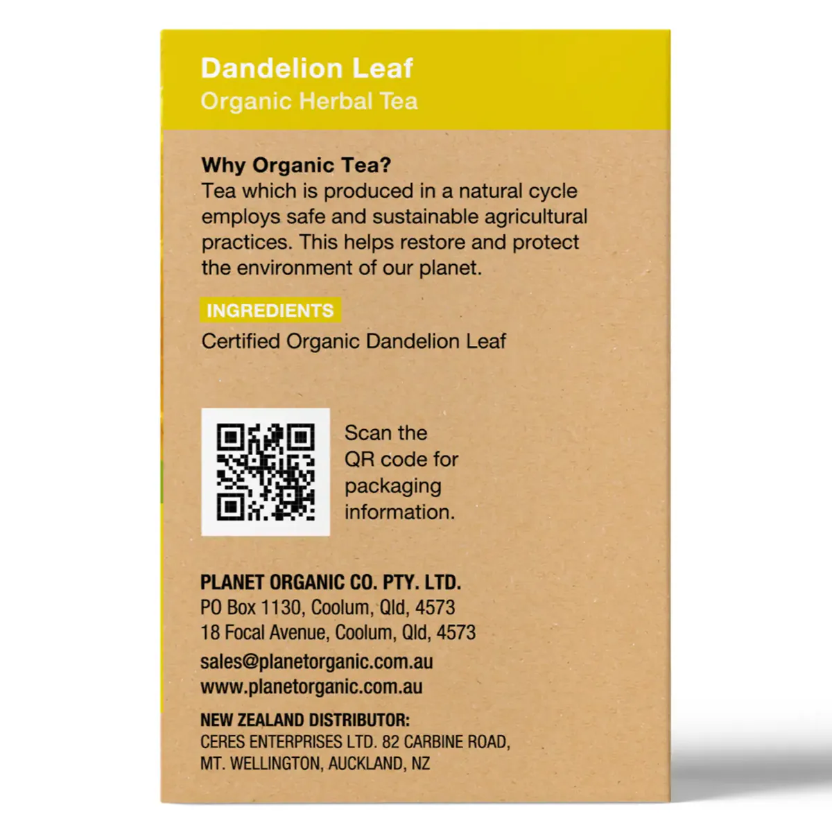 Thumbnail Planet Organic Dandelion Tea Bags 25 Pack