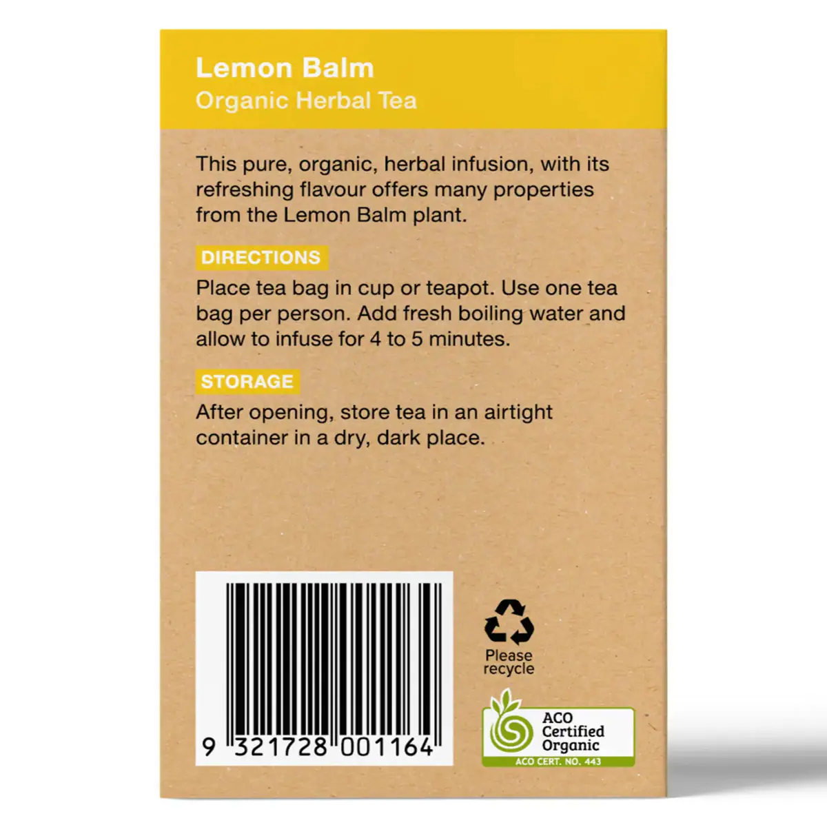 Thumbnail Planet Organic Lemon Balm Tea Bags 25 Pack