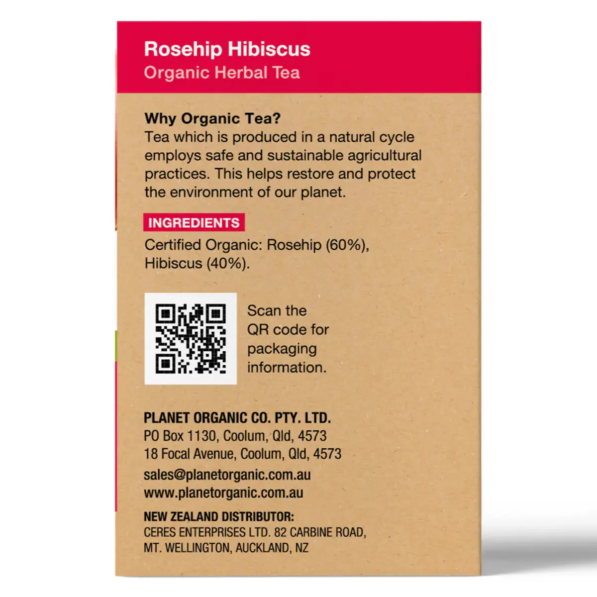 Thumbnail Planet Organic Rosehip Hibiscus Tea Bags 25 Pack