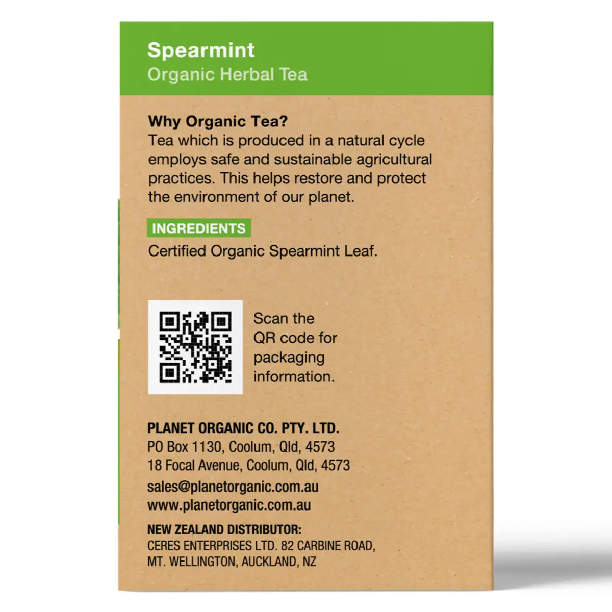 Thumbnail Planet Organic Spearmint Tea 25 Tea Bags