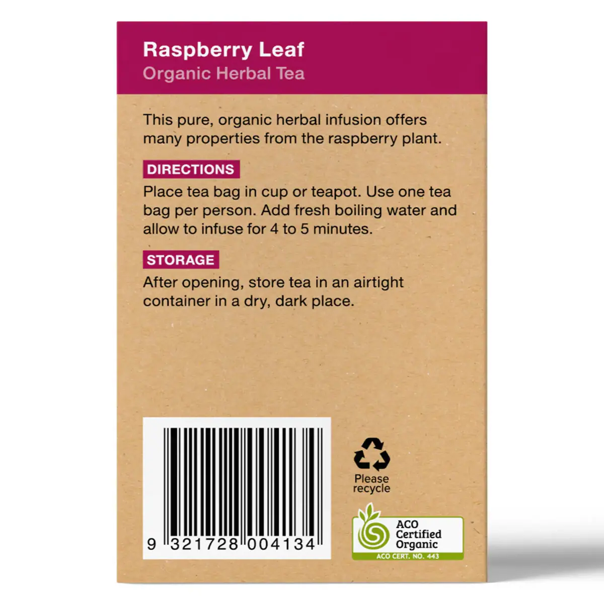 Thumbnail Planet Organic Raspberry Leaf Tea Bags 25 Pack