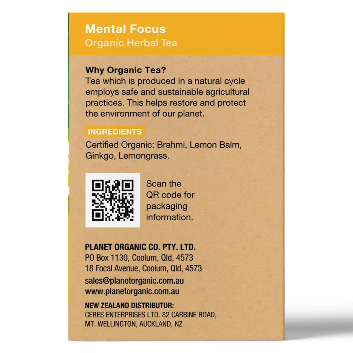 Thumbnail Planet Organic Mental Focus 25 Tea Bags
