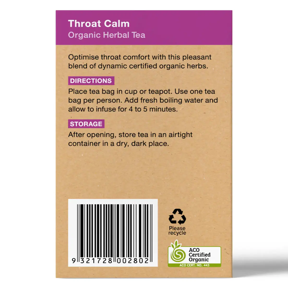 Thumbnail Planet Organic Throat Calm Tea Bags 25 Pack