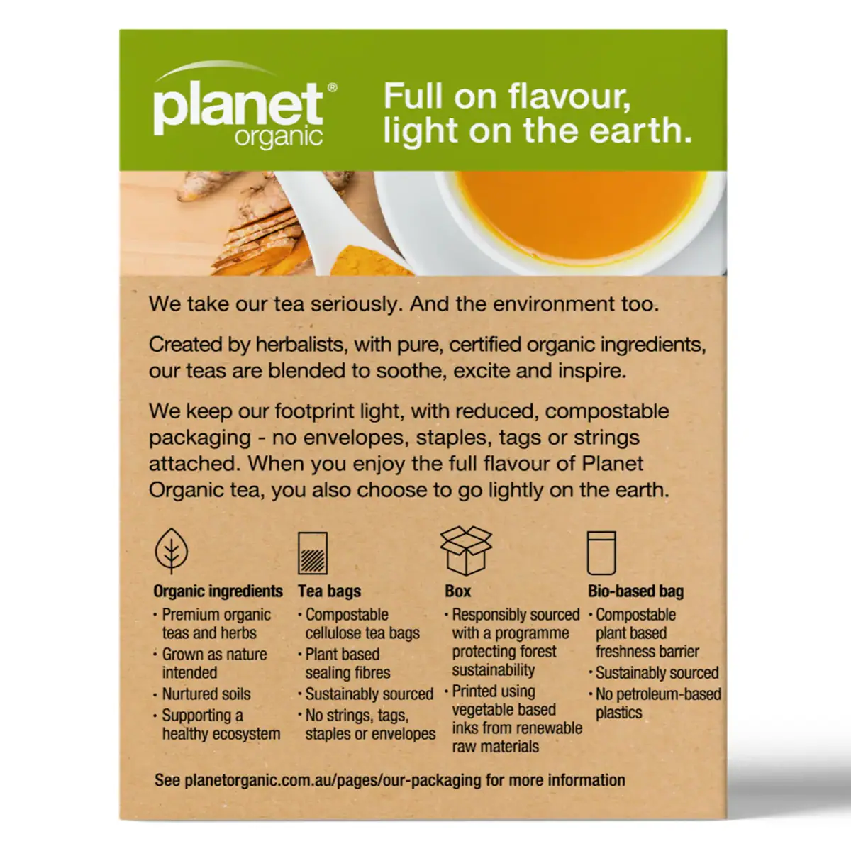 Thumbnail Planet Organic Turmeric Ginger 25 Tea Bags