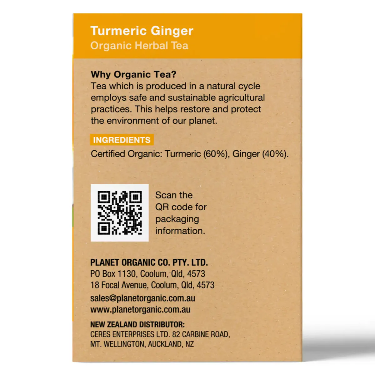 Thumbnail Planet Organic Turmeric Ginger 25 Tea Bags