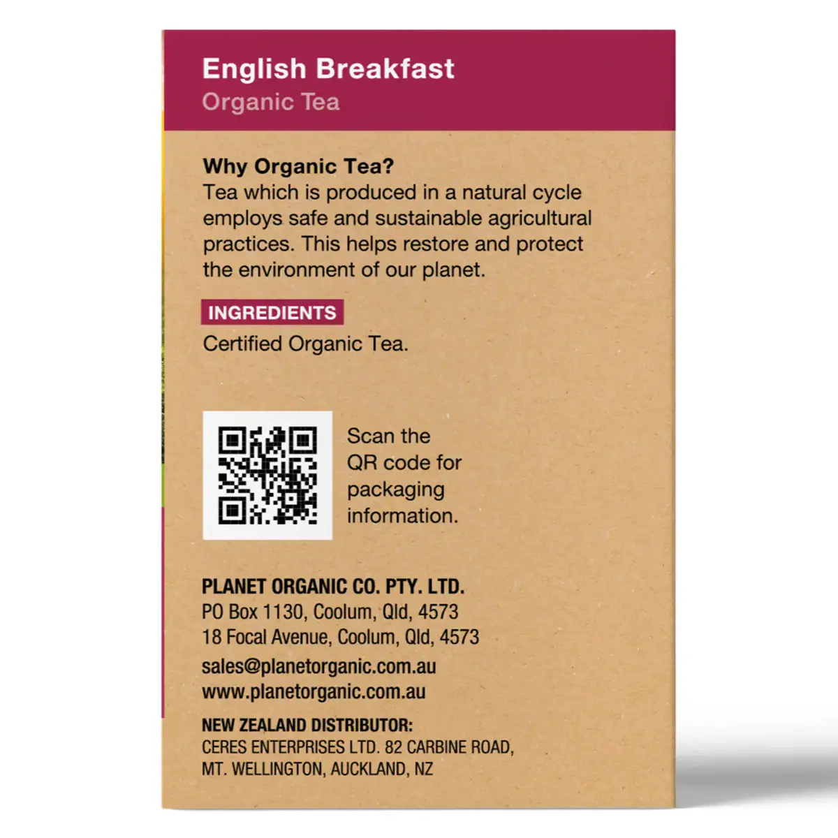 Thumbnail Planet Organic English Breakfast 25 Tea Bags