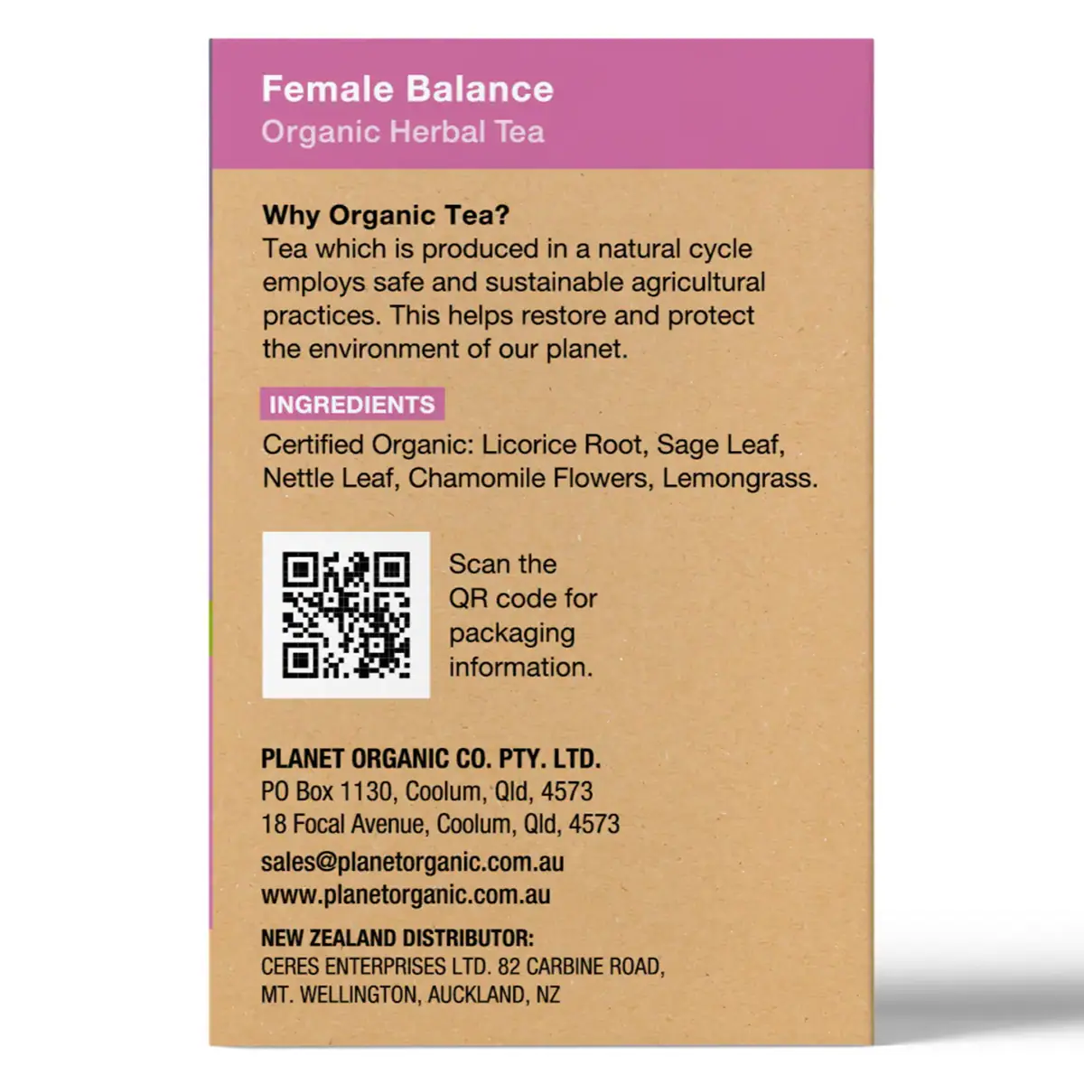 Thumbnail Planet Organic Female Balance Tea Bags 25 Pack
