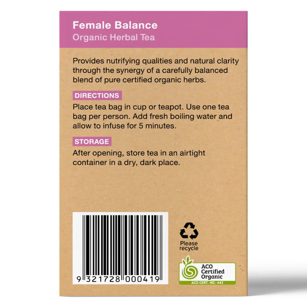 Thumbnail Planet Organic Female Balance Tea Bags 25 Pack