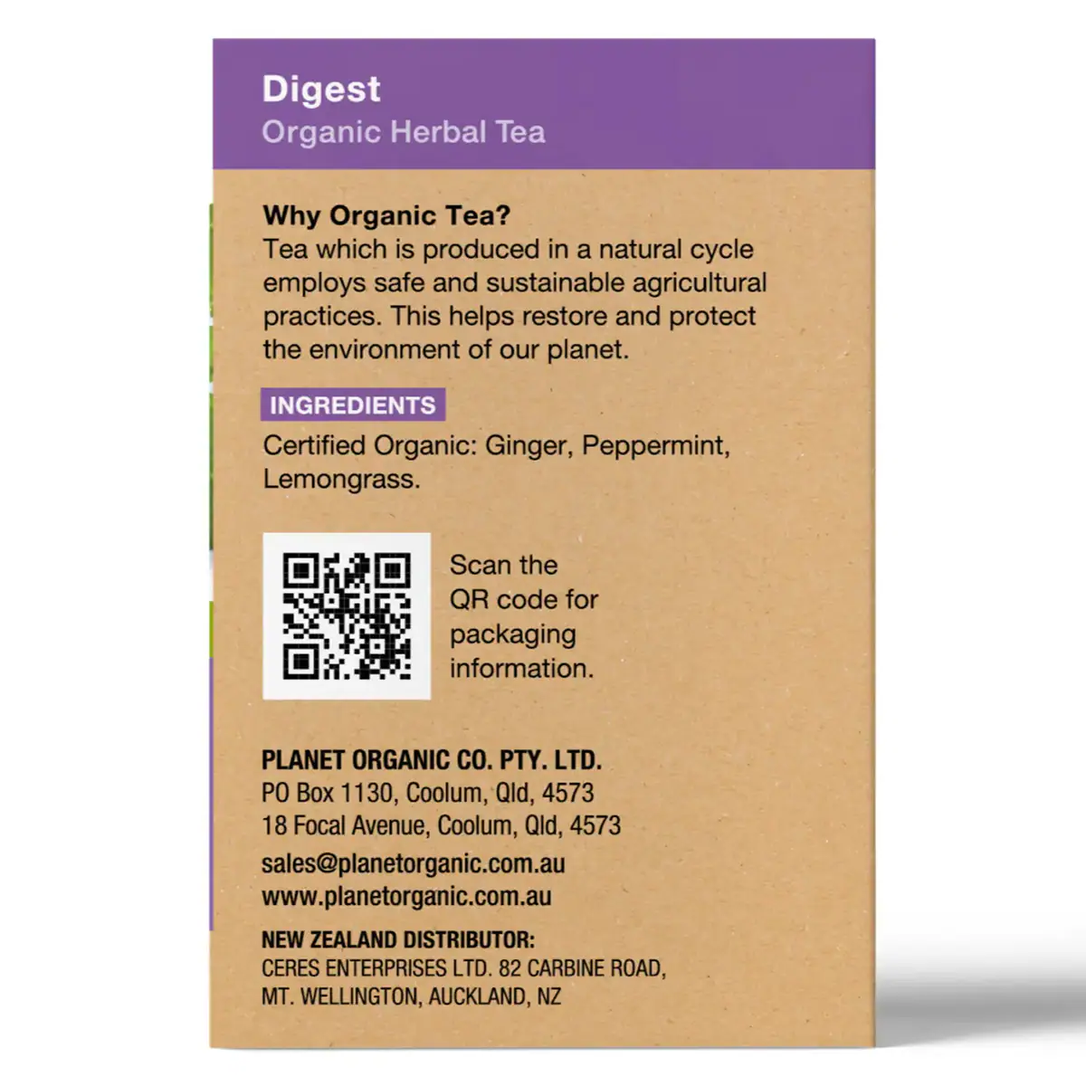 Thumbnail Planet Organic Digest Tea 25 Tea Bags