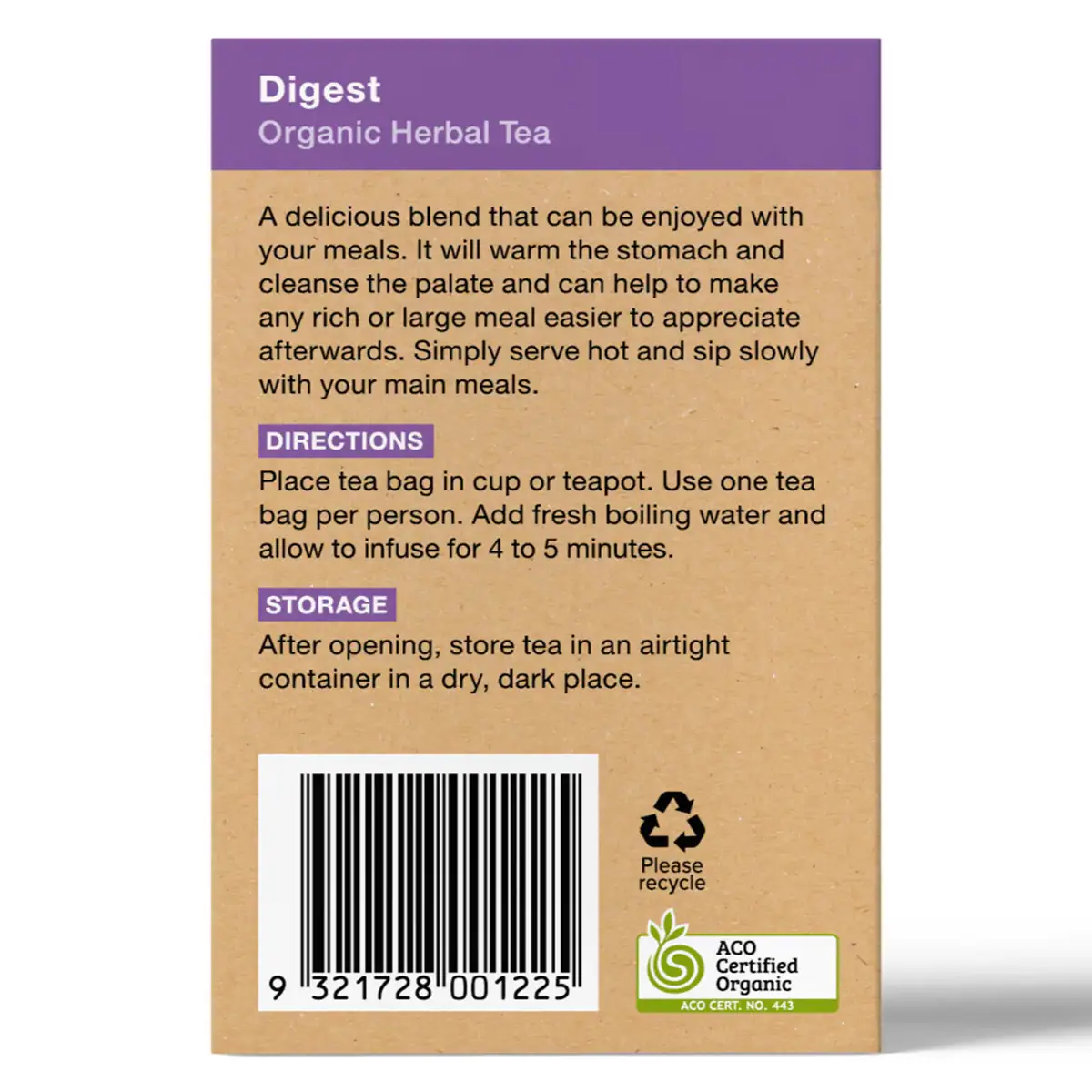 Thumbnail Planet Organic Digest Tea 25 Tea Bags