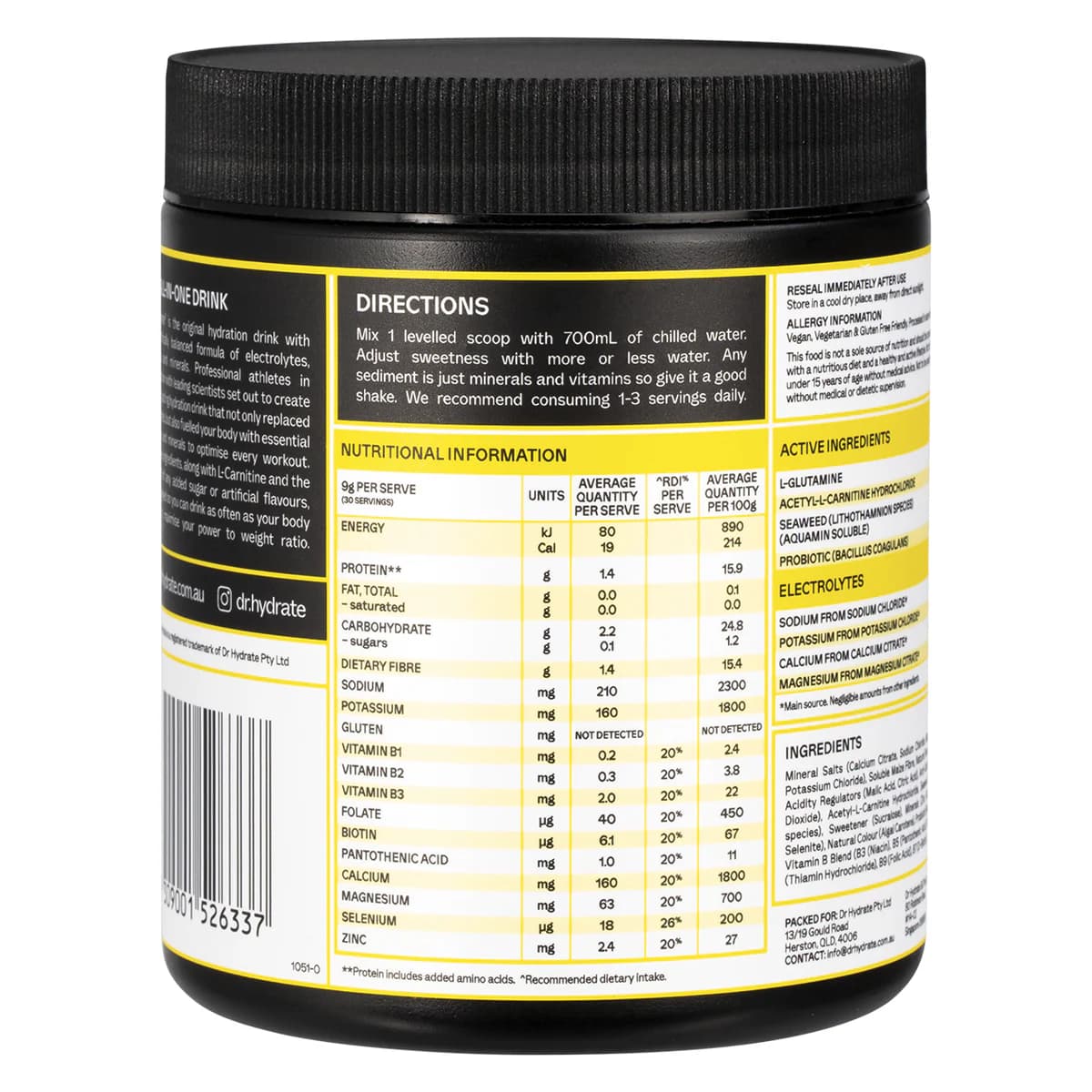 Thumbnail Dr. Hydrate All-In-One Hydration Drink Yuzu Lemon 270g