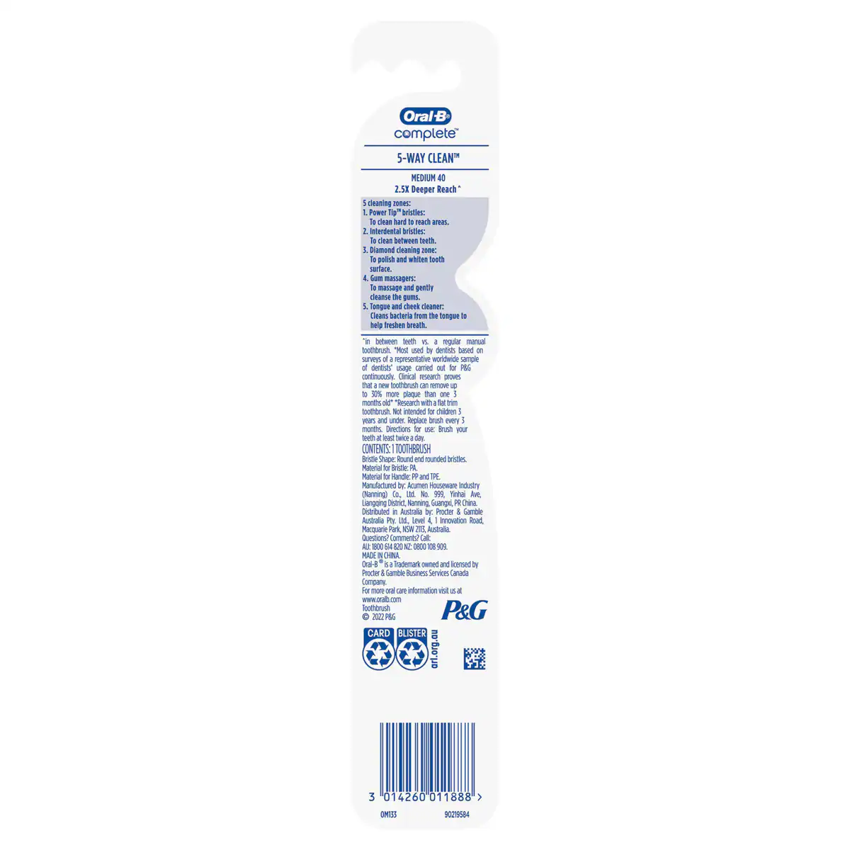 Thumbnail Oral B Complete 5 Way Clean Toothbrush Medium 1 Pack