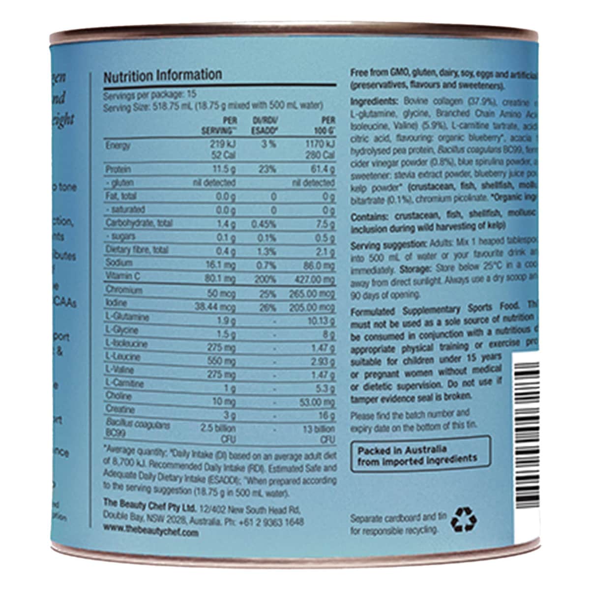 Thumbnail The Beauty Chef Body Tone & Glow Collagen Blend Blueberry 281g