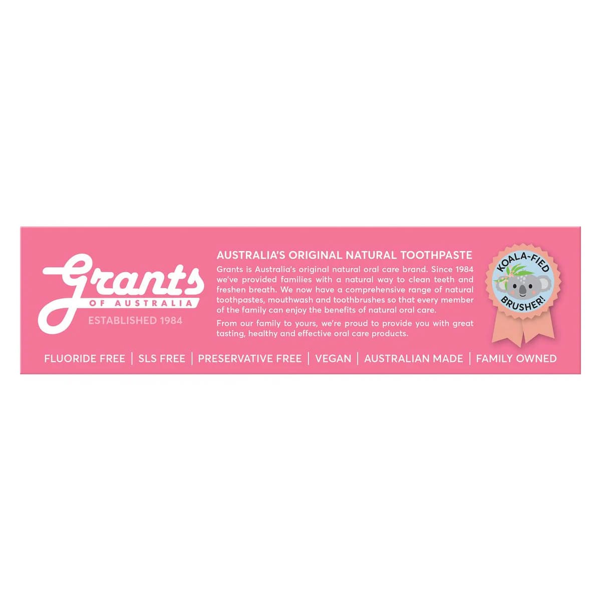 Thumbnail Grants Bubblegum Bliss +HA Natural Kids Toothpaste 75g