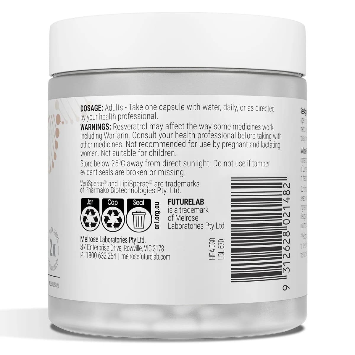 Thumbnail Melrose Futurelab Resveratrol + Quercetin 30 Capsules