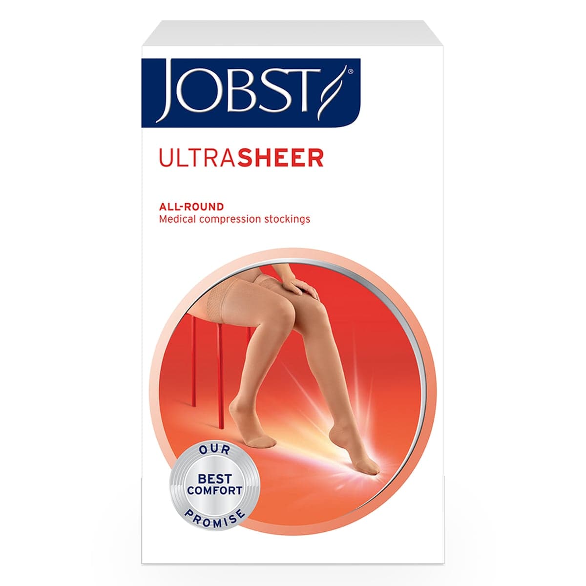 Thumbnail Jobst UltraSheer Compression Stockings Thigh High 15-20 mmHg Natural L