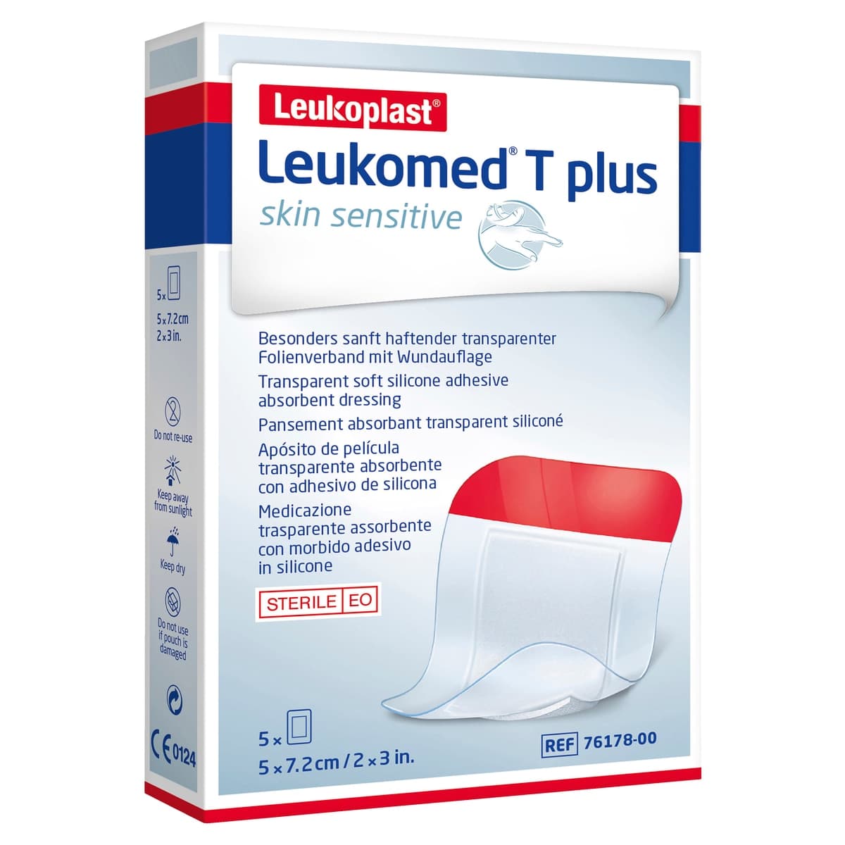 Thumbnail Leukoplast Leukomed T Plus Skin Sensitive Dressing 5cm x 7.2cm 5 Pack