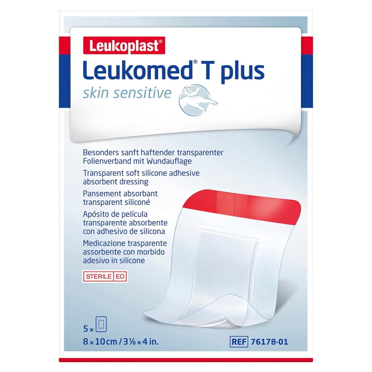 Thumbnail Leukoplast Leukomed T Plus Skin Sensitive Dressing 8cm x 10cm 5 Pack