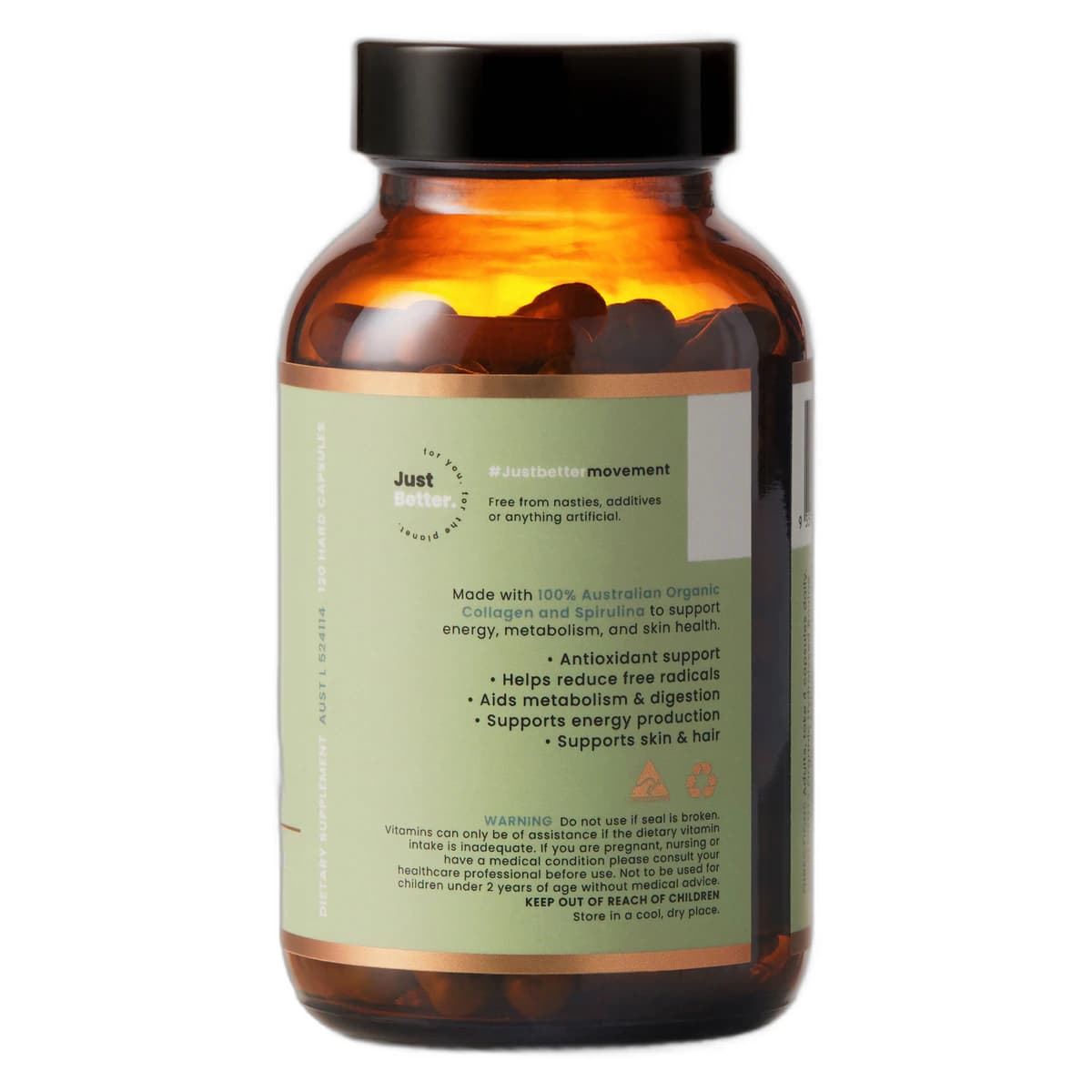 Thumbnail Organic Collagen Australia Organic Collagen with Spirulina 120 Capsules