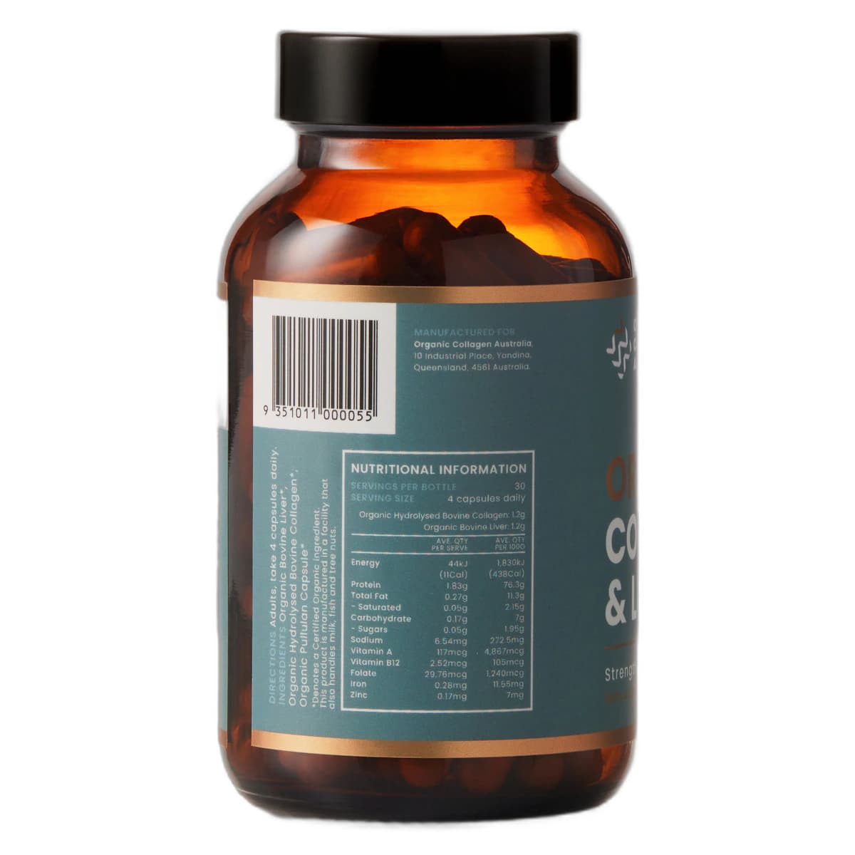 Thumbnail Organic Collagen Australia Organic Collagen & Liver 120 Capsules