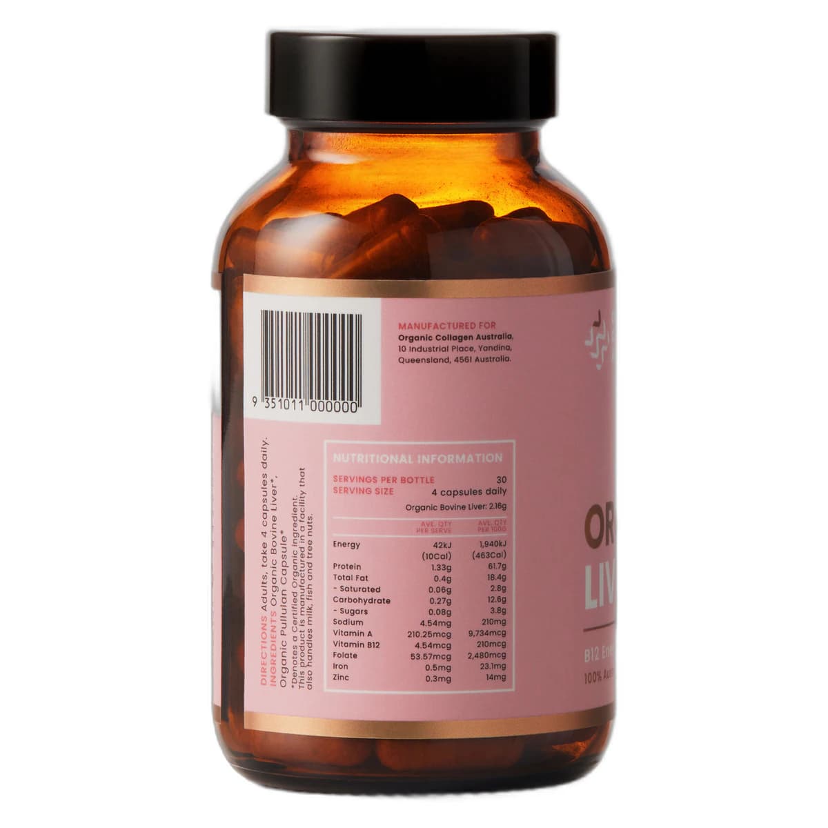 Thumbnail Organic Collagen Australia Organic Liver 120 Capsules