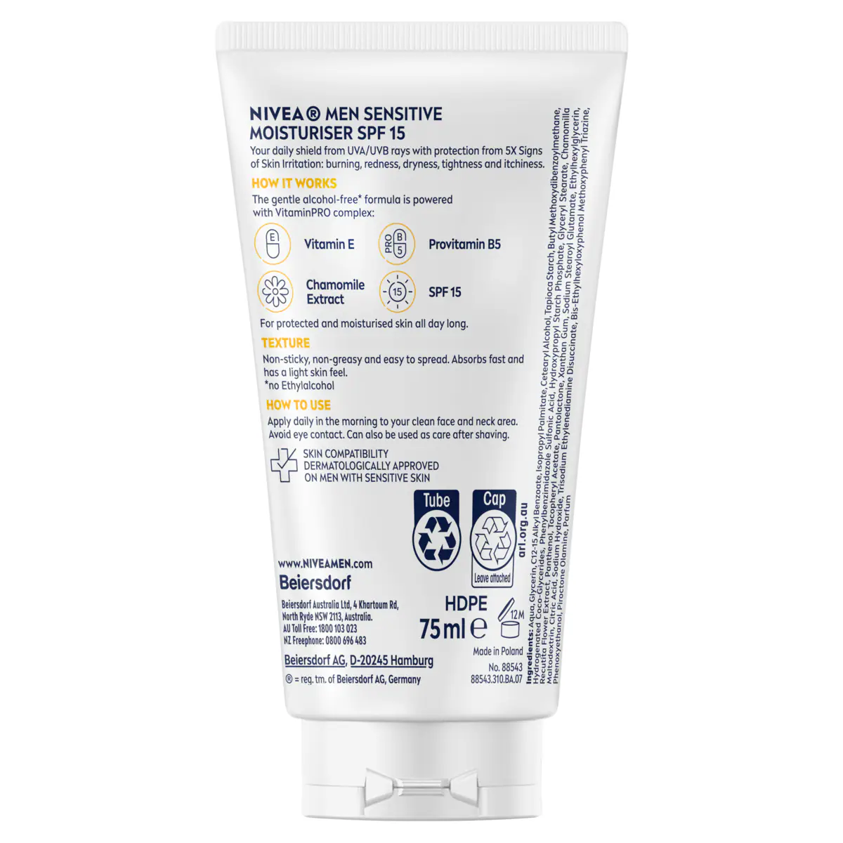 Thumbnail Nivea Men Sensitive Face Moisturiser SPF15 75ml