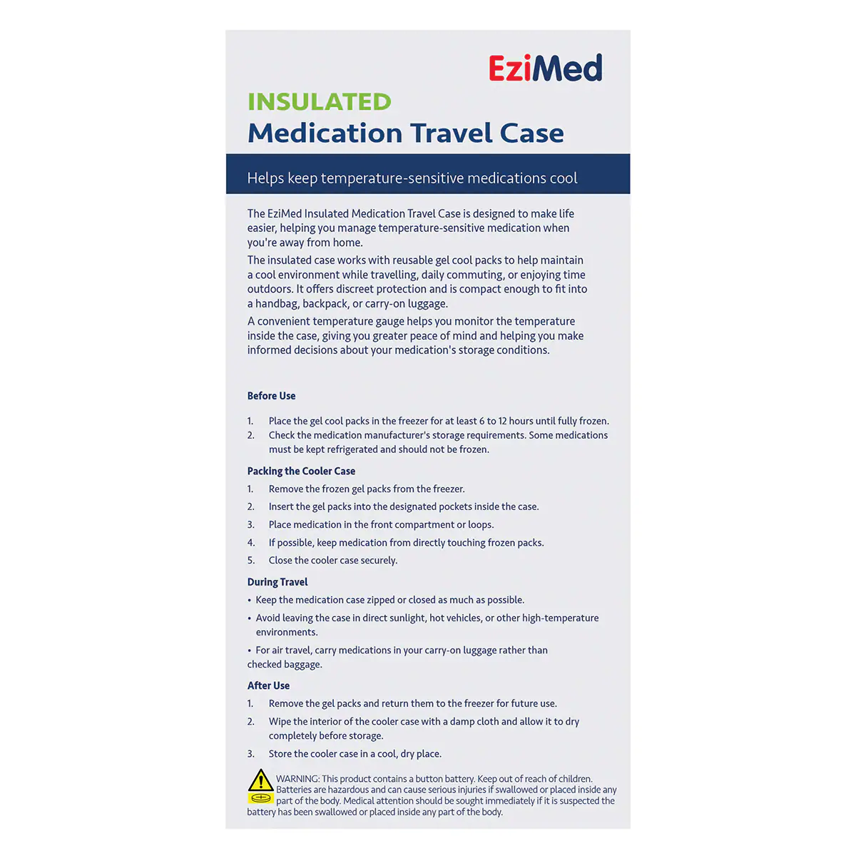 Thumbnail Ezimed Insulated Medication Travel Case Small
