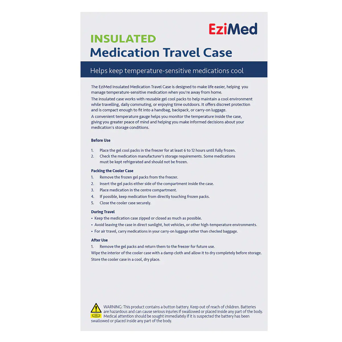 Thumbnail Ezimed Insulated Medication Travel Case Large