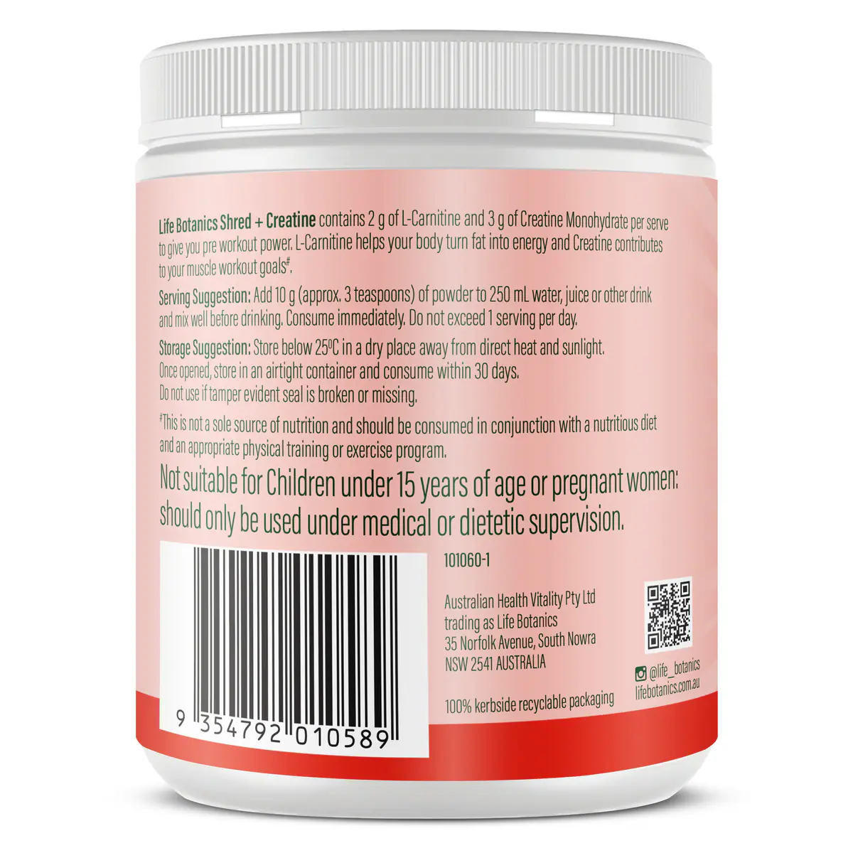 Thumbnail Life Botanics Shred + Creatine 150g