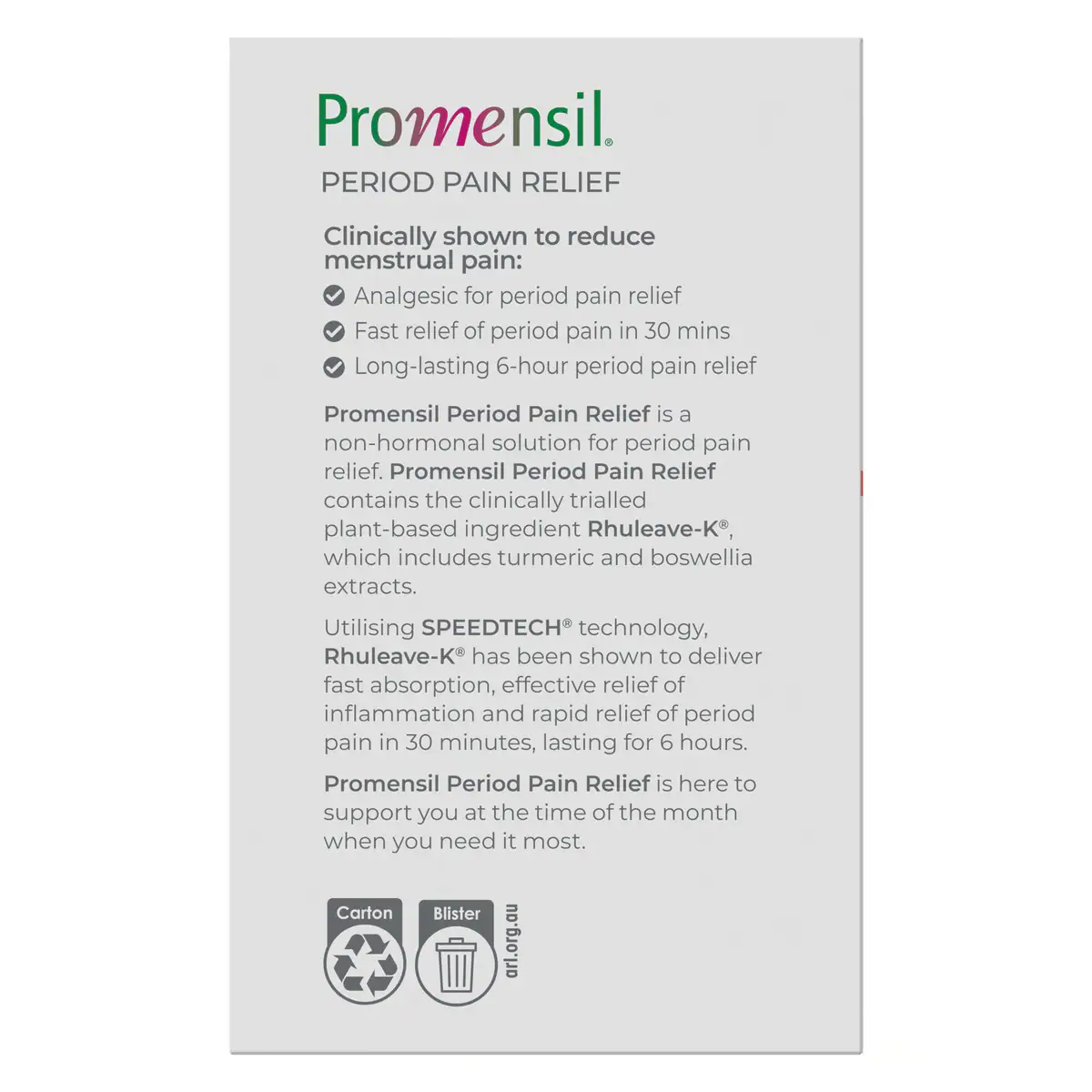 Thumbnail Promensil Period Pain Relief 20 Soft Capsules