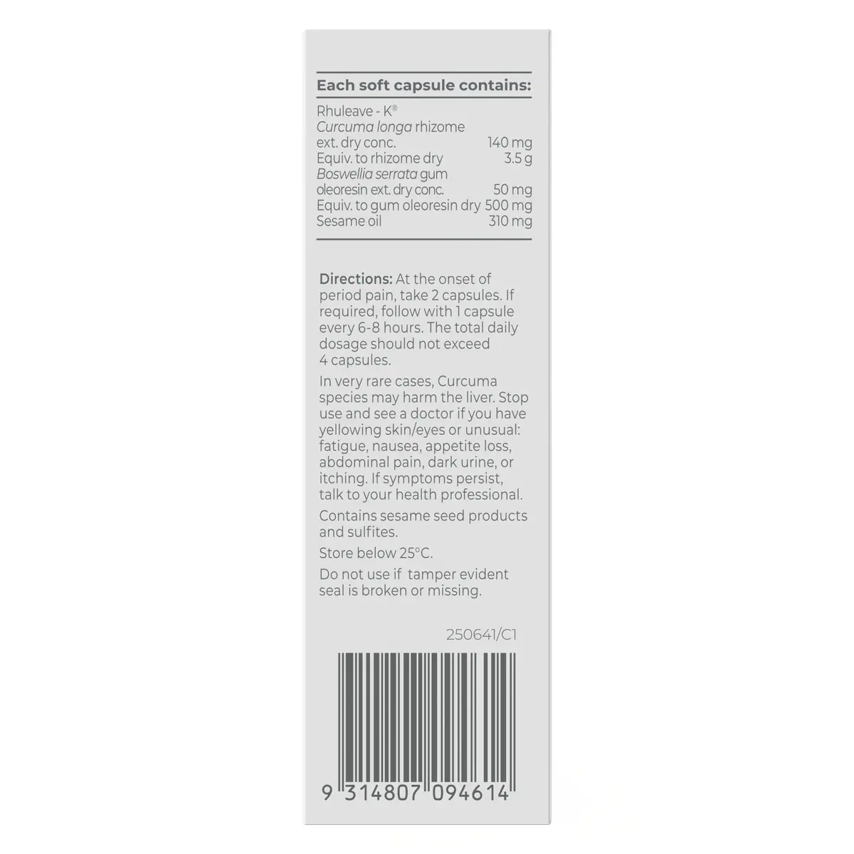 Thumbnail Promensil Period Pain Relief 20 Soft Capsules
