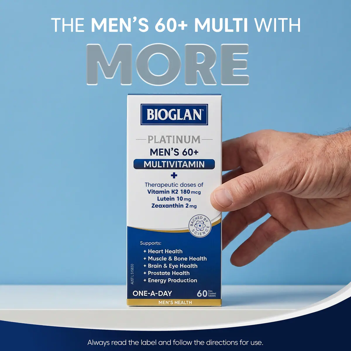 Thumbnail Bioglan Platinum Men's 60+ Multivitamin 60 Tablets