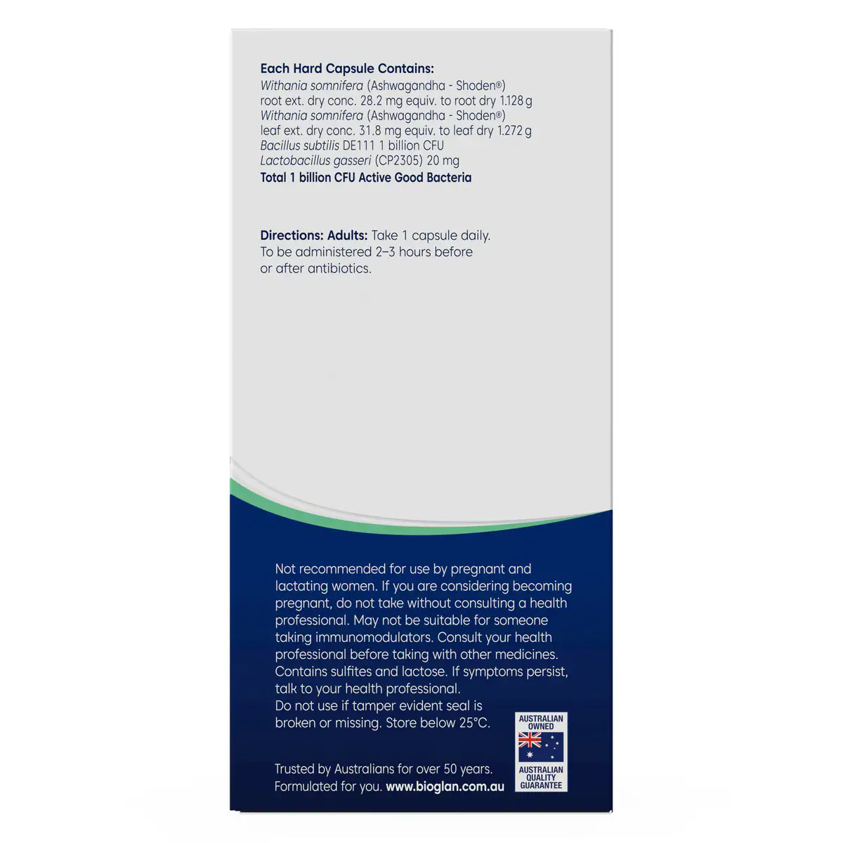 Thumbnail Bioglan Platinum Probiotics + Ashwagandha 50 Capsules