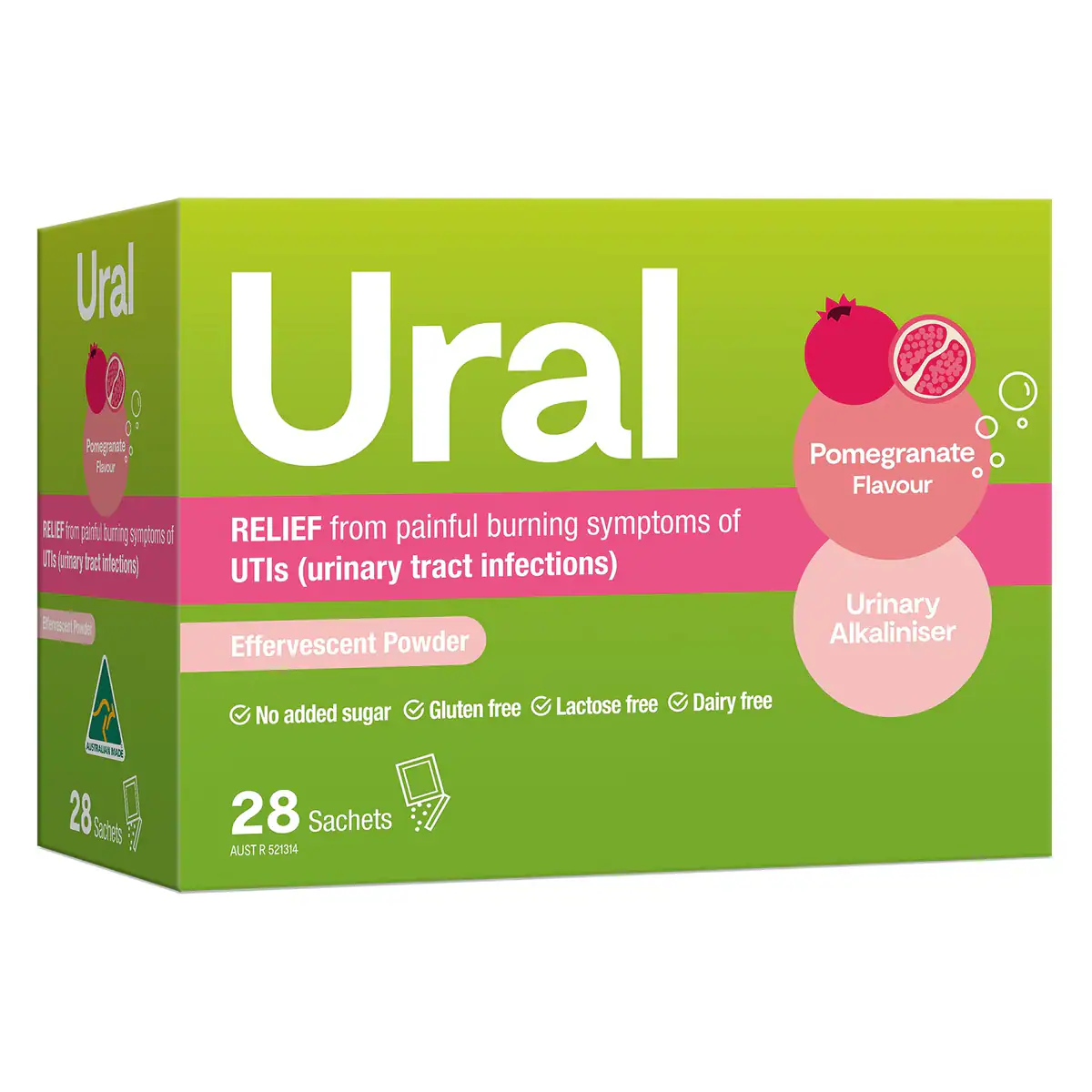 Thumbnail Ural Effervescent Powder Pomegranate 28 Sachets