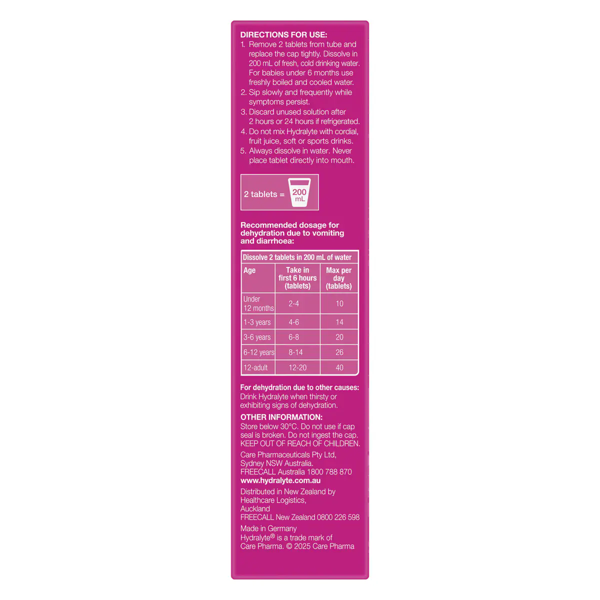Thumbnail Hydralyte Effervescent Electrolyte Tablets Mixed Berry 20 Pack