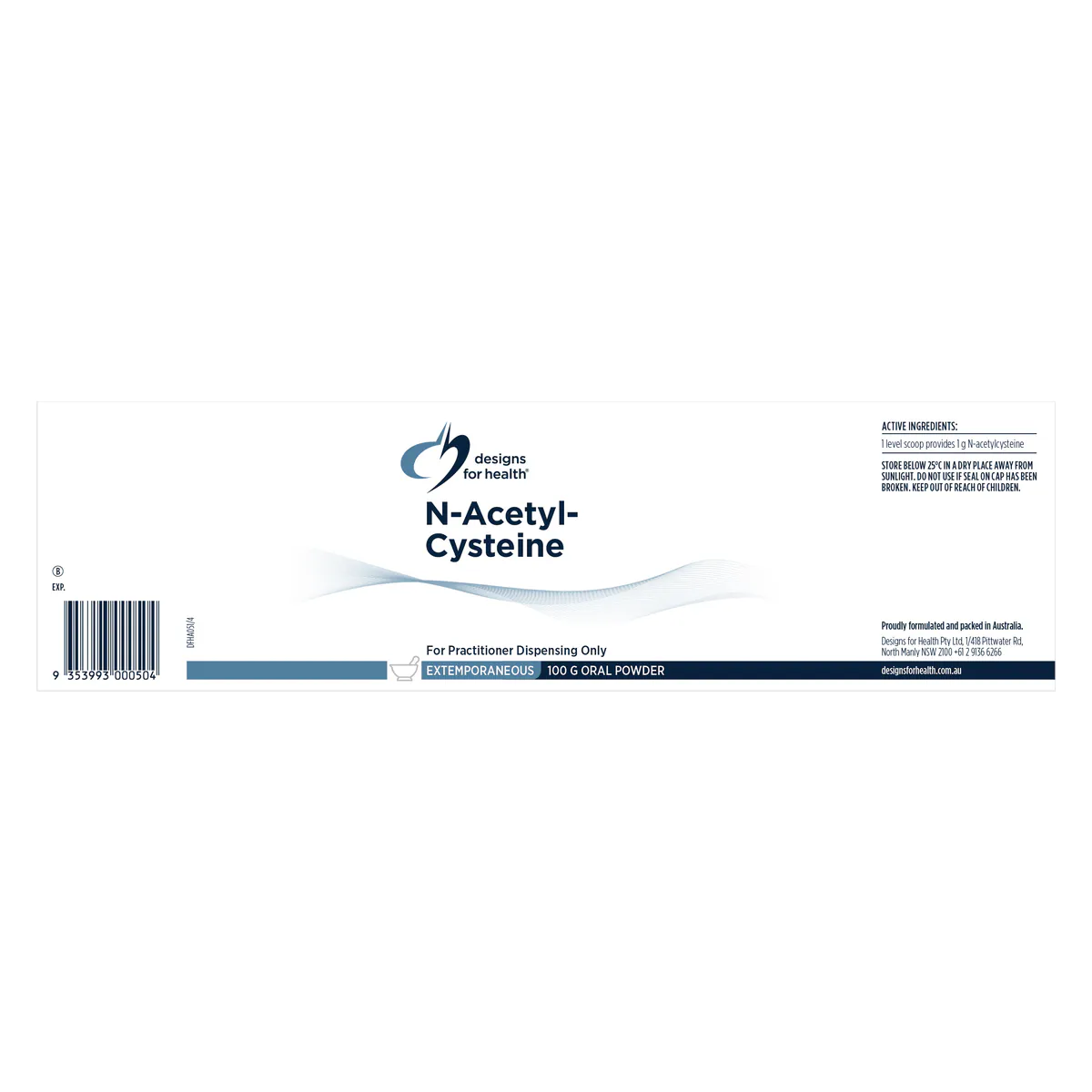 Thumbnail Designs for Health N-Acetyl-Cysteine Powder 100g