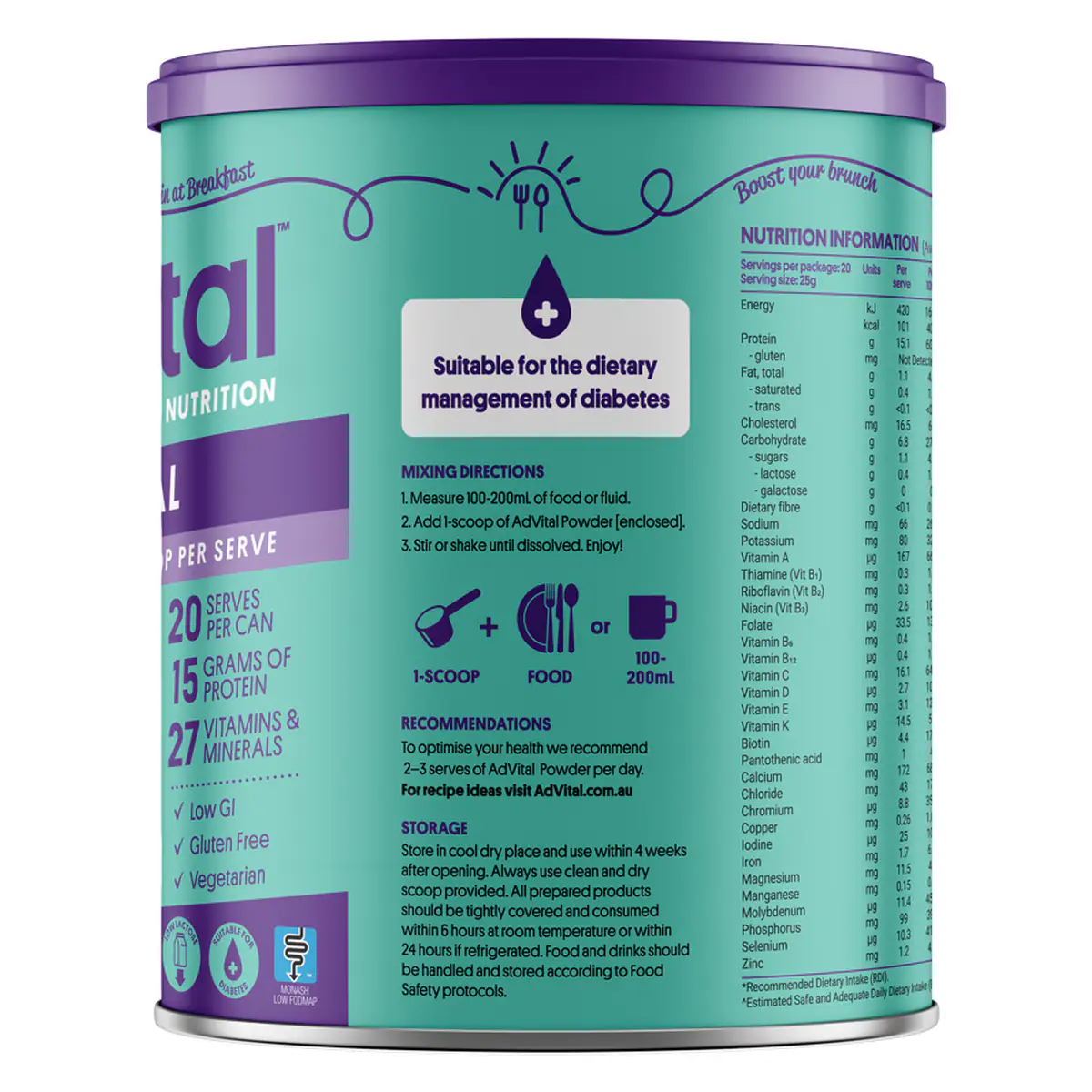 Thumbnail AdVital Nutritionally Complete Neutral Powder 500g