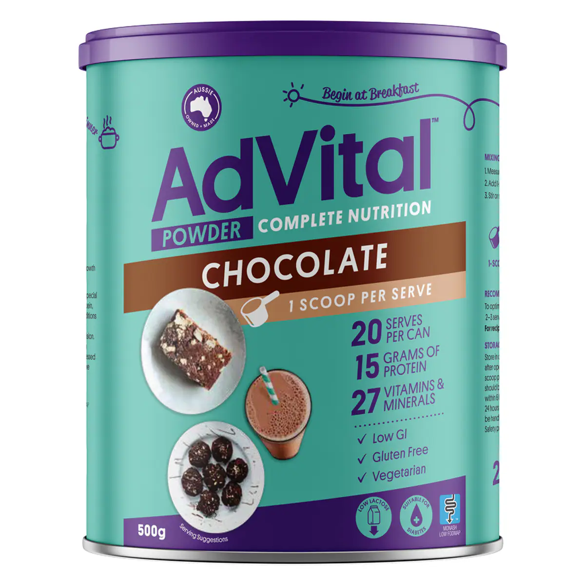 Thumbnail AdVital Nutritionally Complete Chocolate Powder 500g