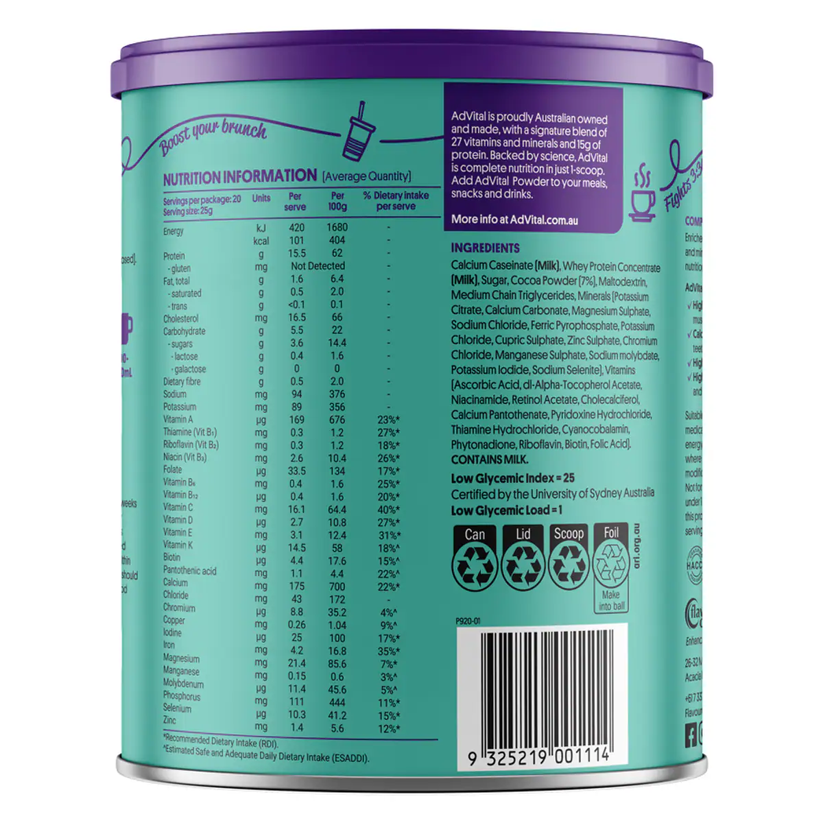 Thumbnail AdVital Nutritionally Complete Chocolate Powder 500g