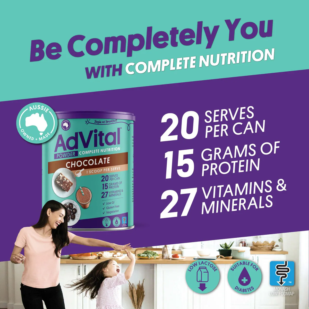 Thumbnail AdVital Nutritionally Complete Chocolate Powder 500g