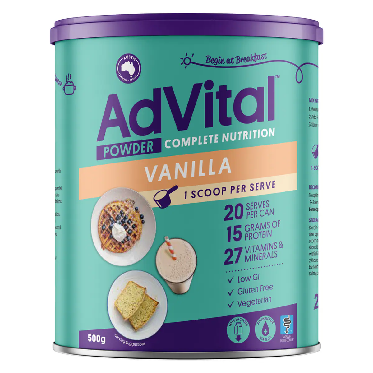 Thumbnail AdVital Nutritionally Complete Vanilla Powder 500g