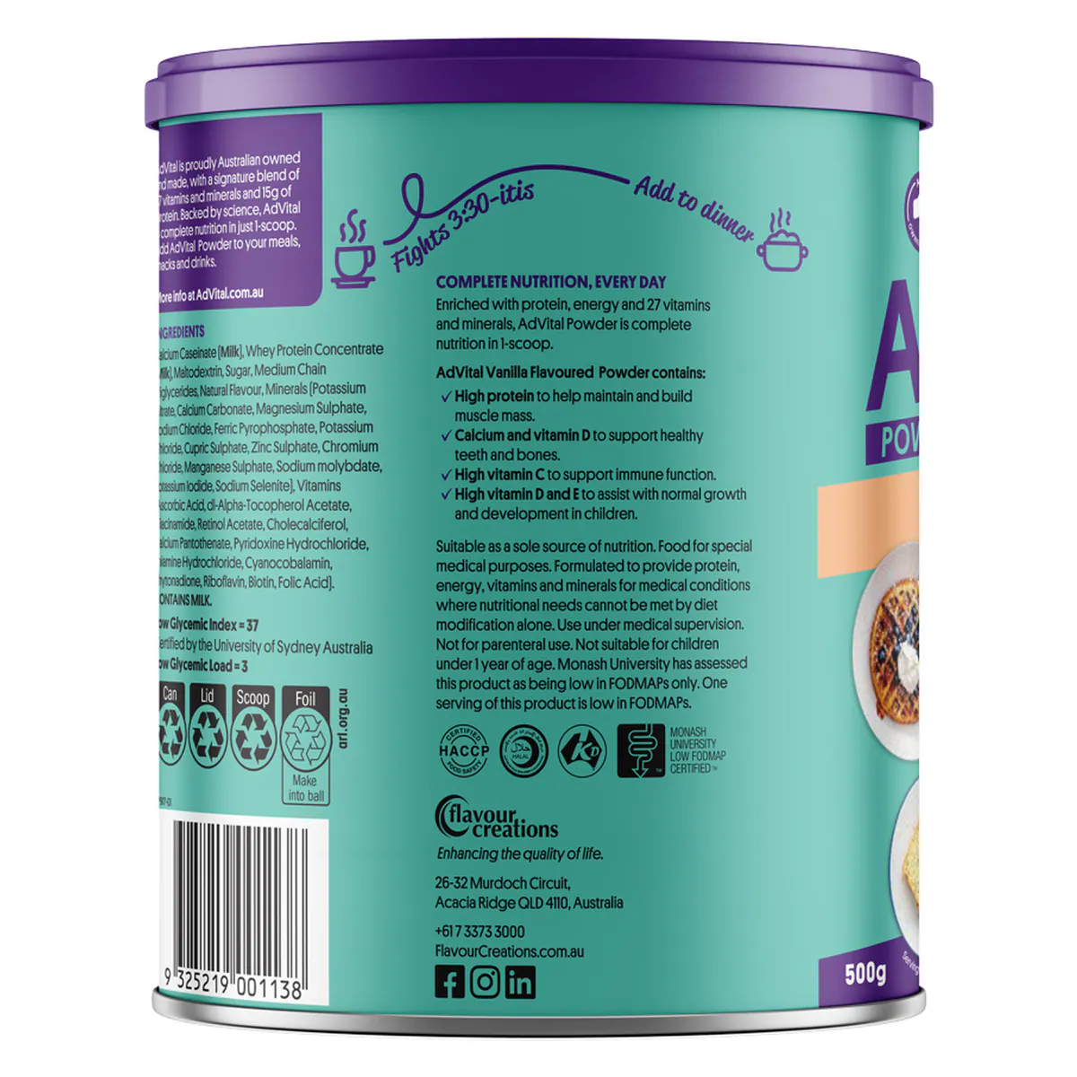 Thumbnail AdVital Nutritionally Complete Vanilla Powder 500g