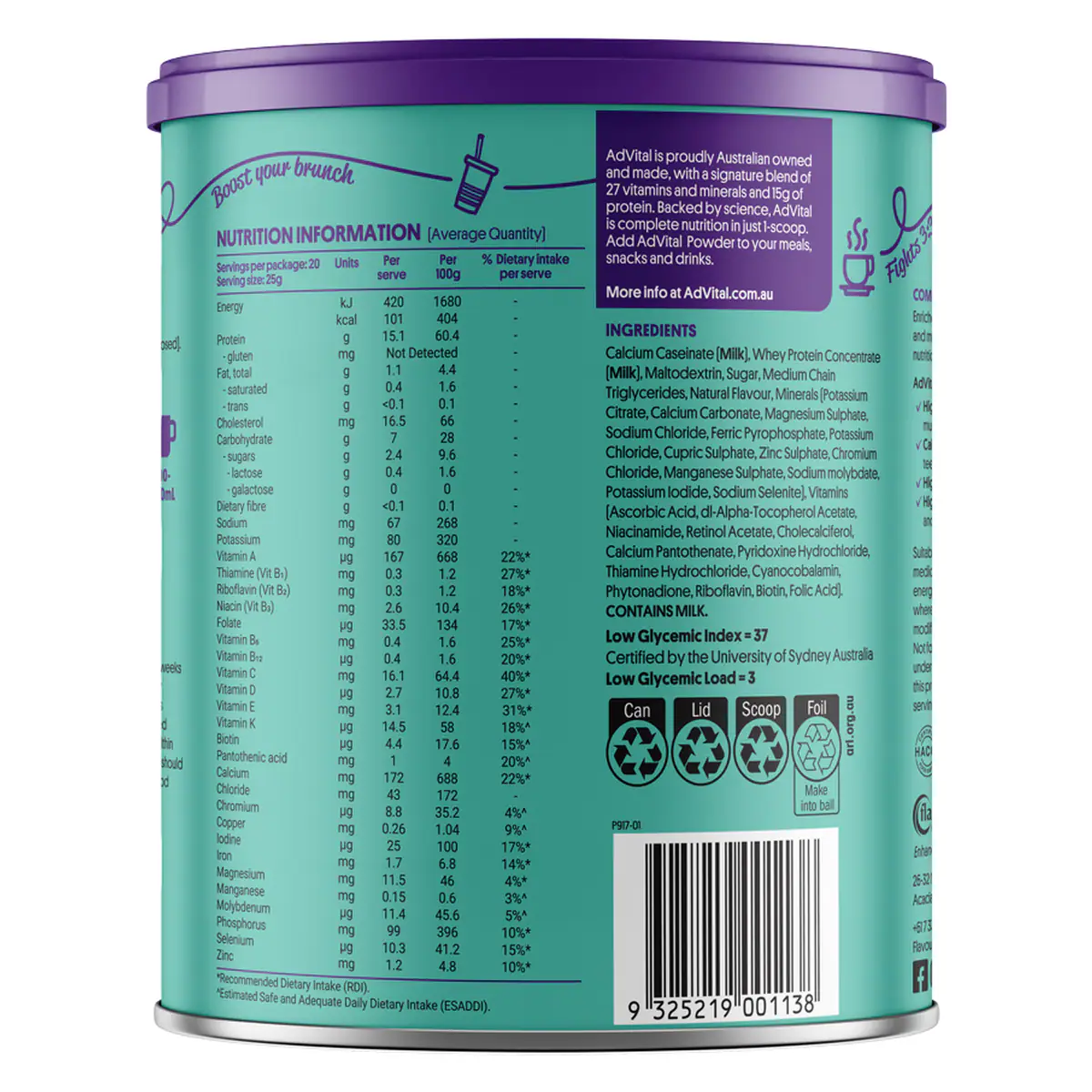 Thumbnail AdVital Nutritionally Complete Vanilla Powder 500g