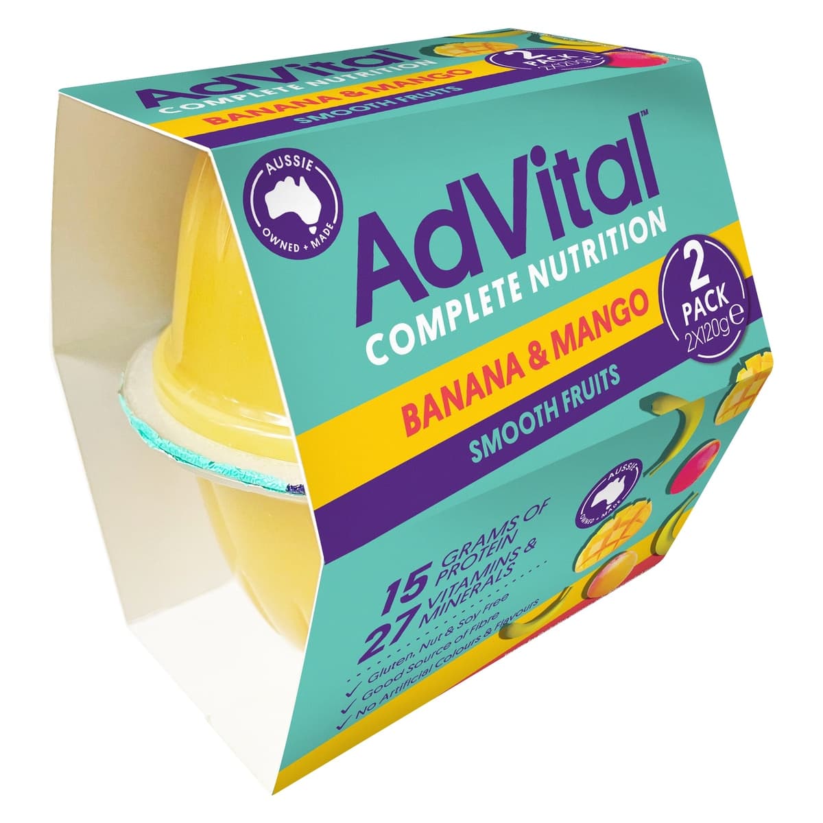Thumbnail AdVital Nutritionally Complete Banana and Mango Smooth Fruits 2 Pack