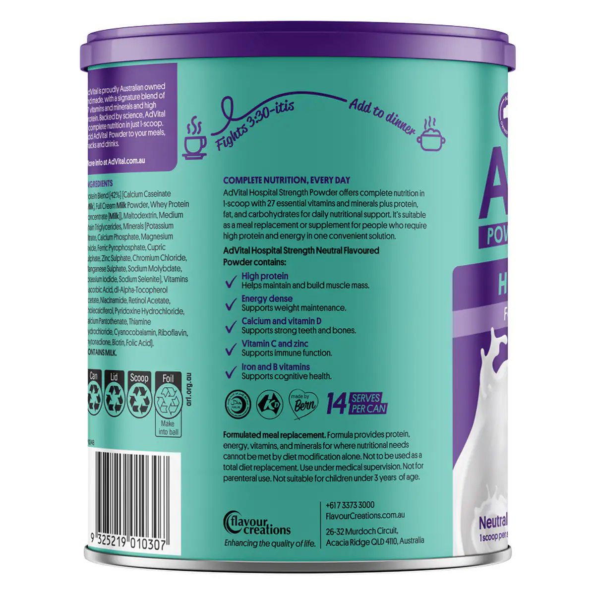 Thumbnail AdVital Hospital Strength Meal Replacement Neutral Powder 728g