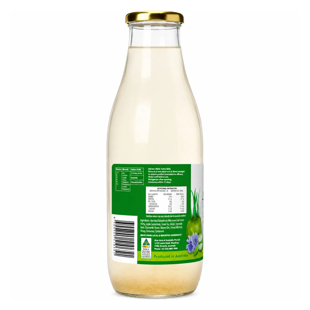 Thumbnail Aloe Vera Of Australia Aloe Juice Digestion With Green Tea 1 Litre