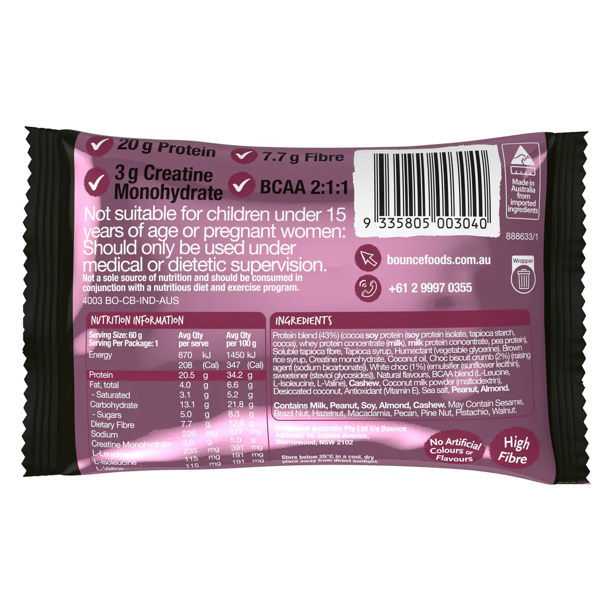Thumbnail Bounce Cookies & Cream Protein + Creatine Ball 60g