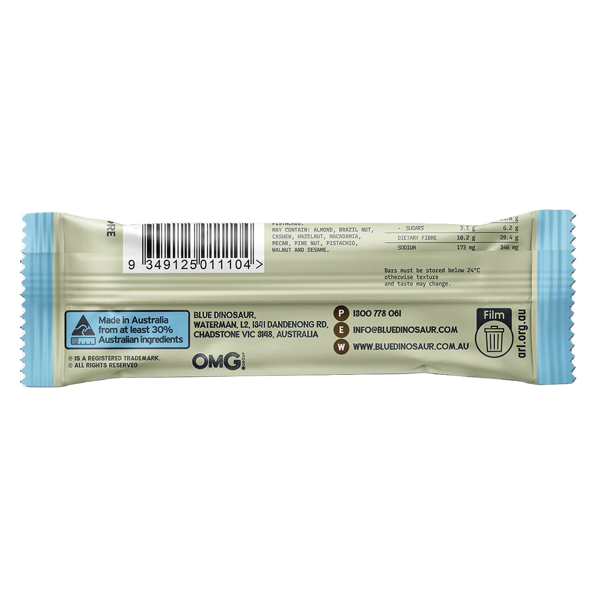 Thumbnail Blue Dinosaur Protein + Fibre Bar Choc Pistachio 50g