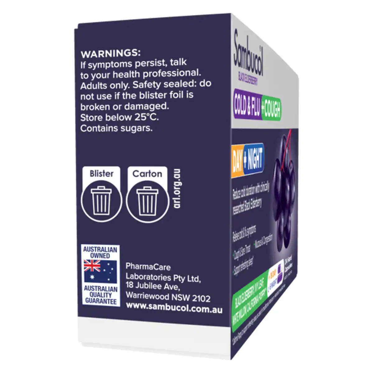 Thumbnail Sambucol Cold & Flu + Cough Day + Night 24 Capsules